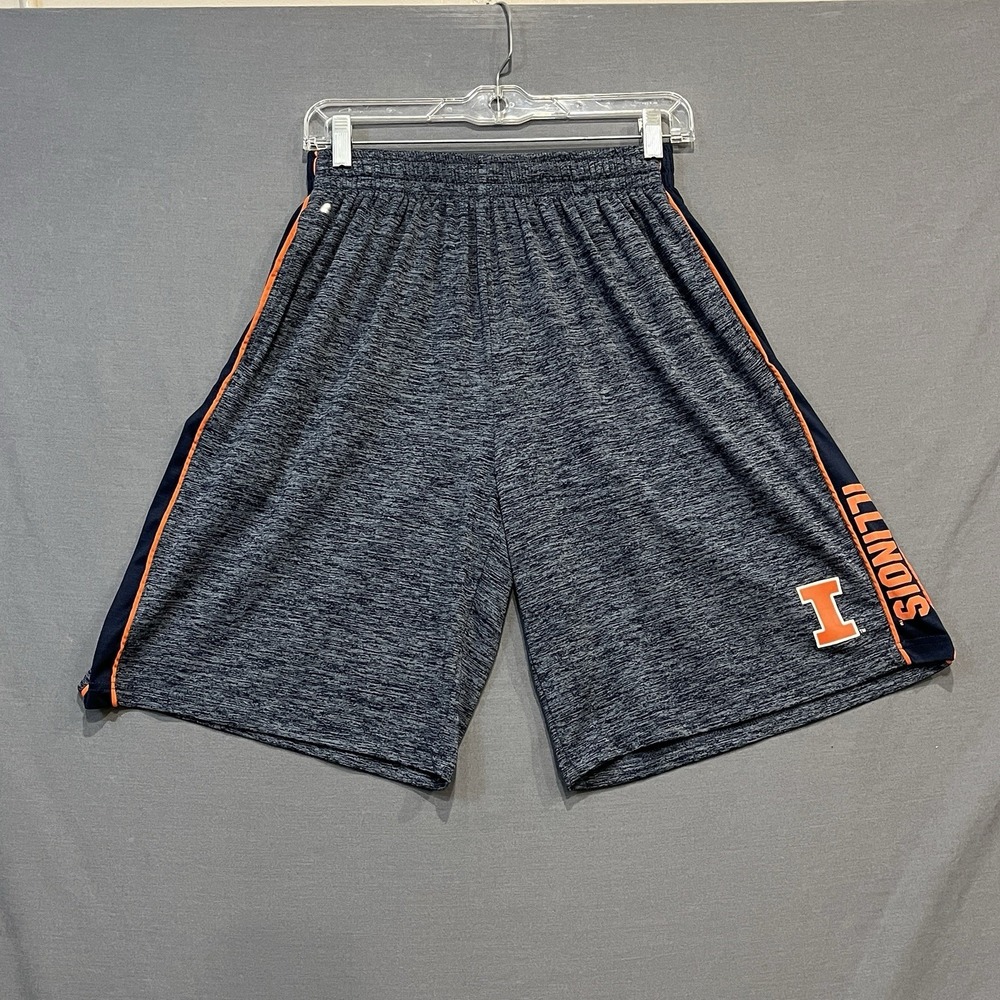 Colosseum Shorts Mens Small Grey Illinois Fighting Illini NCAA Athletic Heather